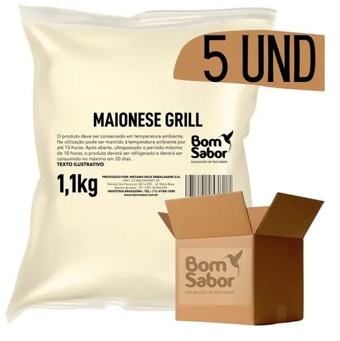 MAIONESE GRILL BOM SABOR BAG - 1,1 KG CX C/5 UN