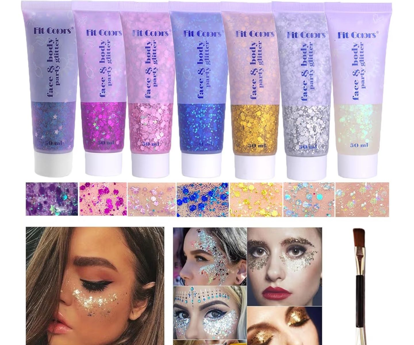 Glitter, Escarcha, Brillo o Gel con Purpurina Corporal y Facial