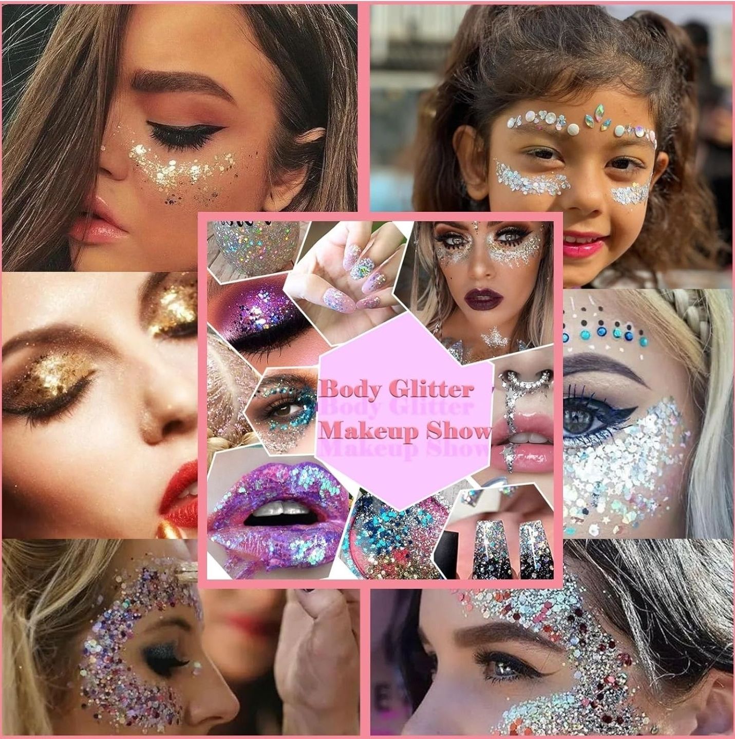 Glitter, Escarcha, Brillo o Gel con Purpurina Corporal y Facial