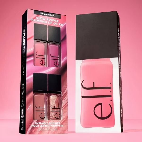 e.l.f. Glow Reviver Plumping Lip Oil Gift Set - 4pc