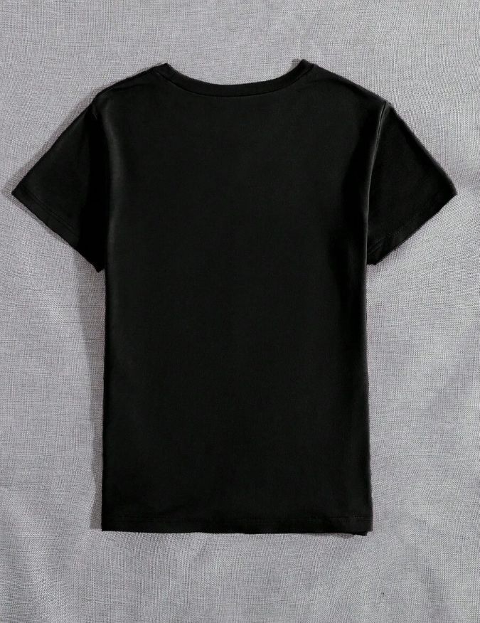 INAWLY Christmas Merry Christmas Wine Glass Print Round Neck Short Sleeve T-Shirt, Casual Top For Women Black / M