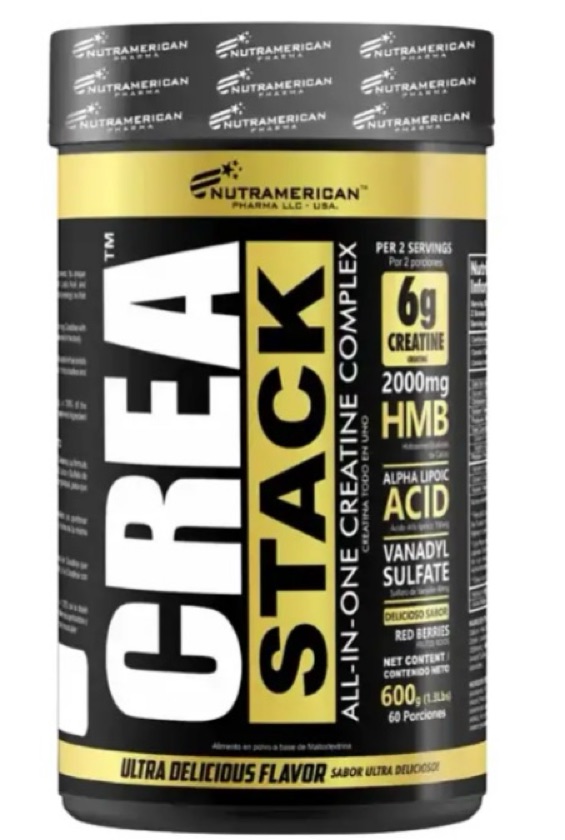 CREATINA CREA STACK 1.3 LB(600G) 60 Servicios Red Berries