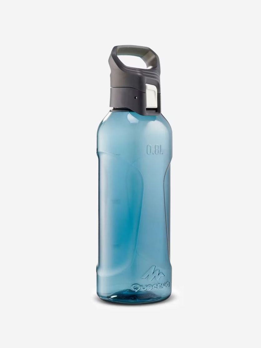 BOTELLA ECOZEN® 0,8L CON TAPA DE APERTURA RÁPIDA PARA SENDERISMO AZUL