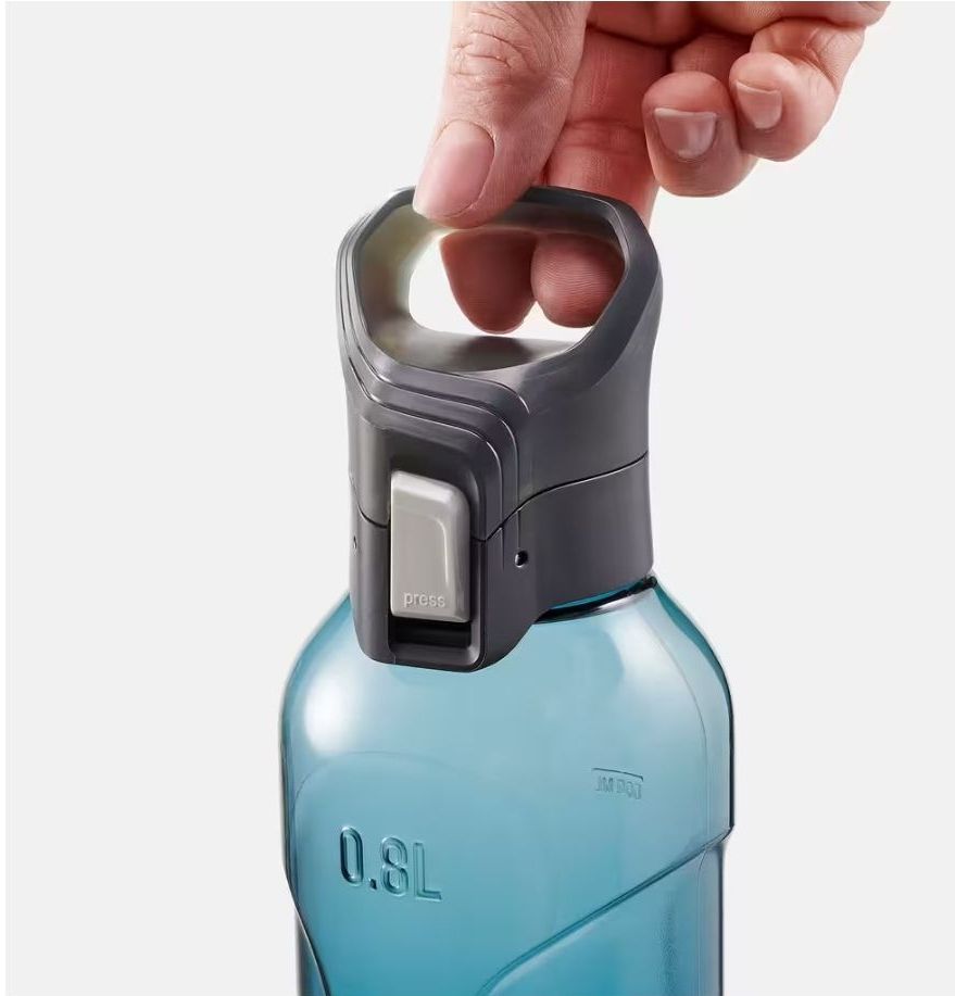 BOTELLA ECOZEN® 0,8L CON TAPA DE APERTURA RÁPIDA PARA SENDERISMO AZUL