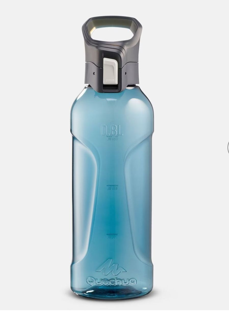 BOTELLA ECOZEN® 0,8L CON TAPA DE APERTURA RÁPIDA PARA SENDERISMO AZUL