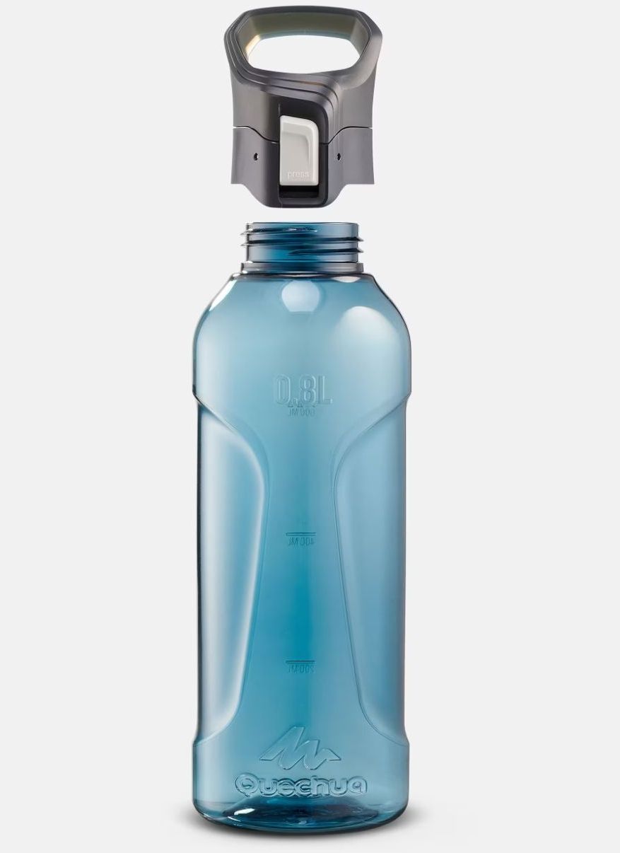 BOTELLA ECOZEN® 0,8L CON TAPA DE APERTURA RÁPIDA PARA SENDERISMO AZUL