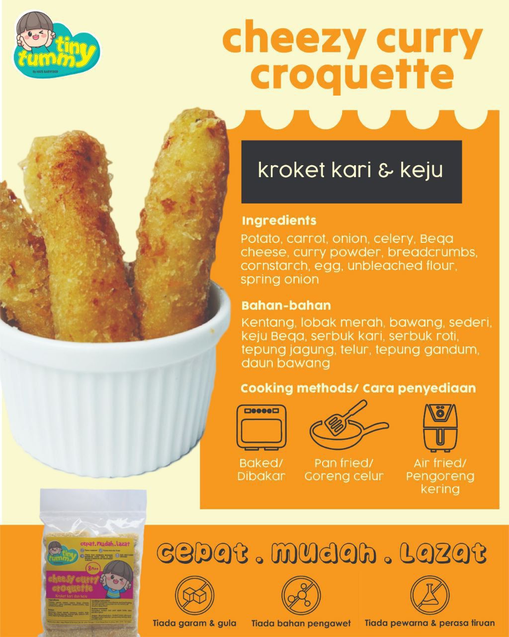(8m+) Finger Food —Cheezy Curry Croquette