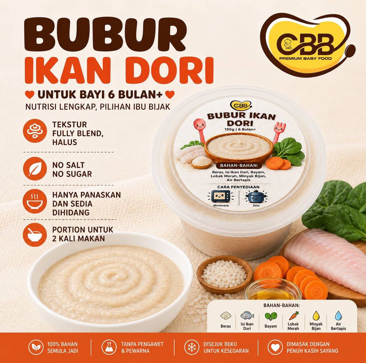 (6m+) Frozen —Bubur Ikan Dori