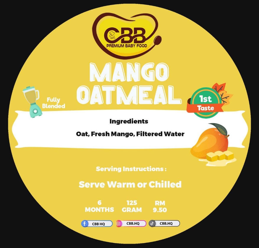 (6m+) Frozen —Mango Oatmeal
