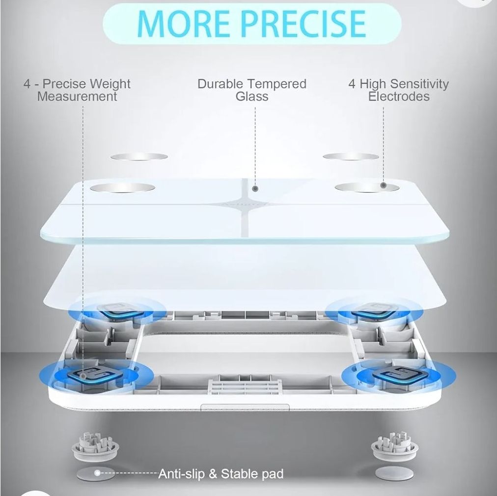 🌟NEW STOCK🌟 Bluetooth body (bmi) scales white