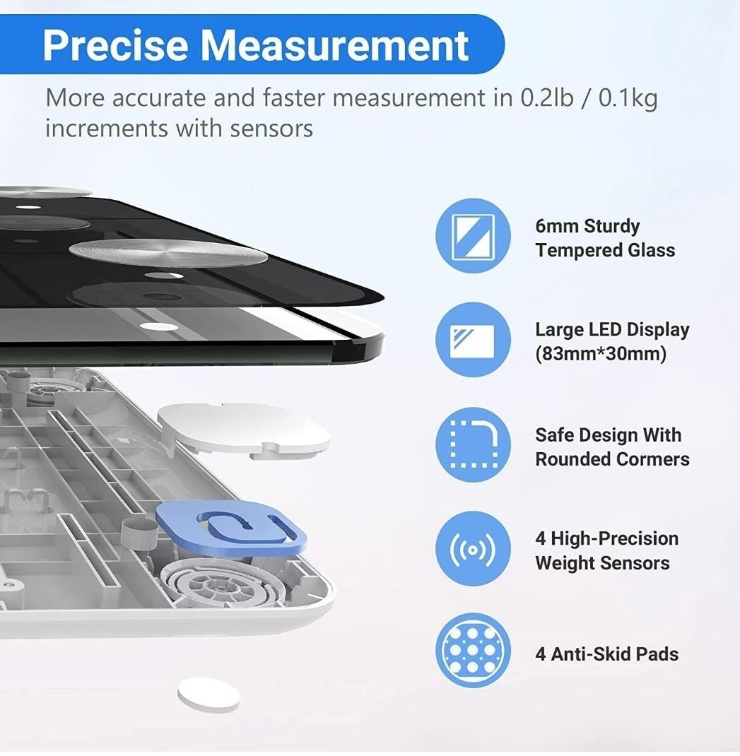 🌟NEW STOCK🌟 Bluetooth body fat (bmi) scale black