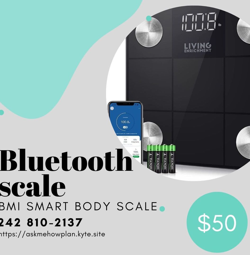 🌟NEW STOCK🌟 Bluetooth body fat (bmi) scale black