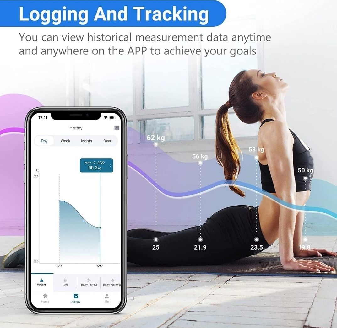 🌟NEW STOCK🌟 Bluetooth body fat (bmi) scale black