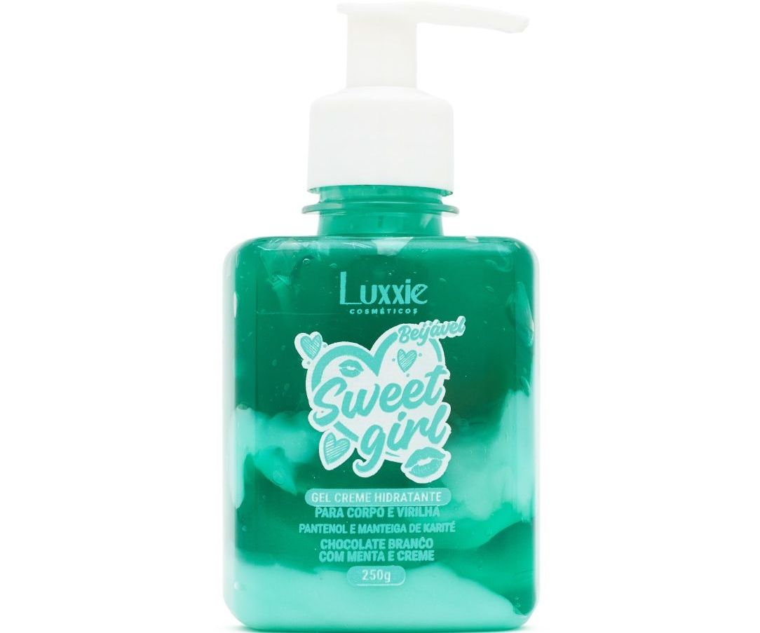 Gel Hidratante de Chocolate Branco com Menta para o Corpo e Virilha Luxxie 250g
