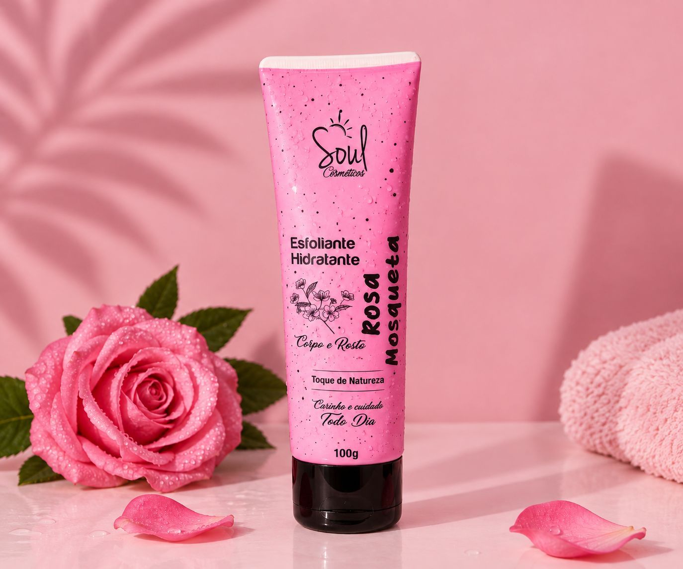 Hidratante Esfoliante para Corpo e Rosto de Rosa Mosqueta Soul Cosméticos 100g