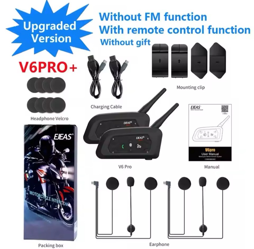 Intercomunicador EJEAS-casco de motocicleta V6 PRO +/PLUS