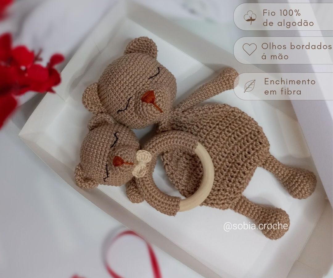 Kit Chocalho + Naninha/ Tema urso