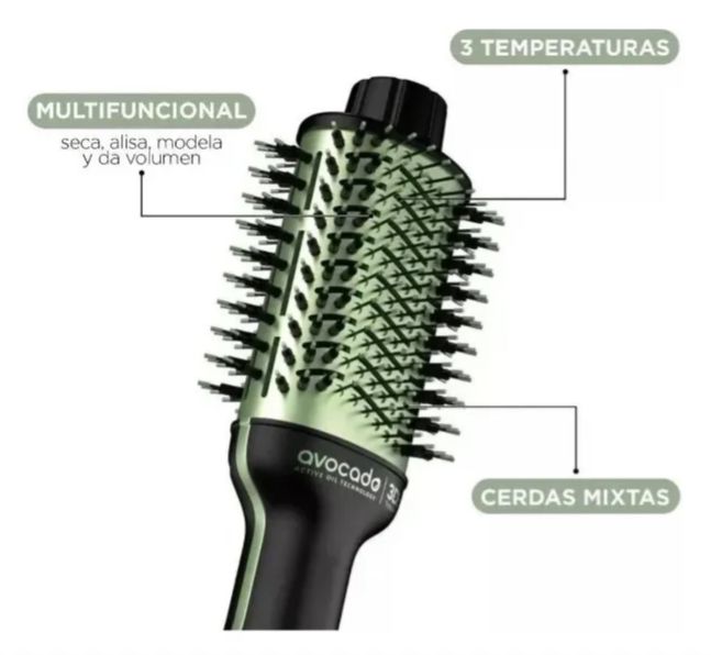 Cepillo Secador Y Moldeador Para Cabello Avocado 3d Power
