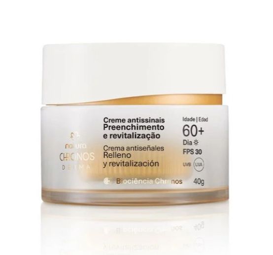 60+DIA Creme Antissinais Preenchimento e Revitalização Chronos Derma 40 g