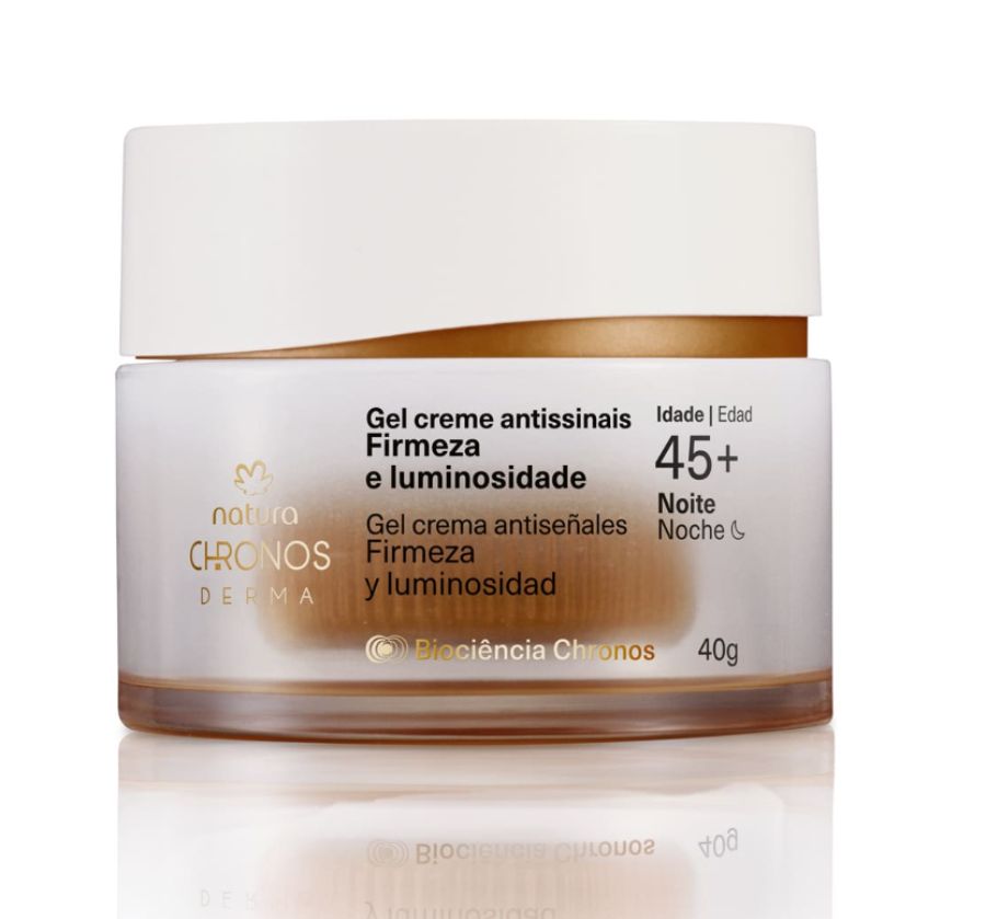 45+ noite Gel Creme Antissinais Firmeza e Luminosidade Chronos Derma 40 g