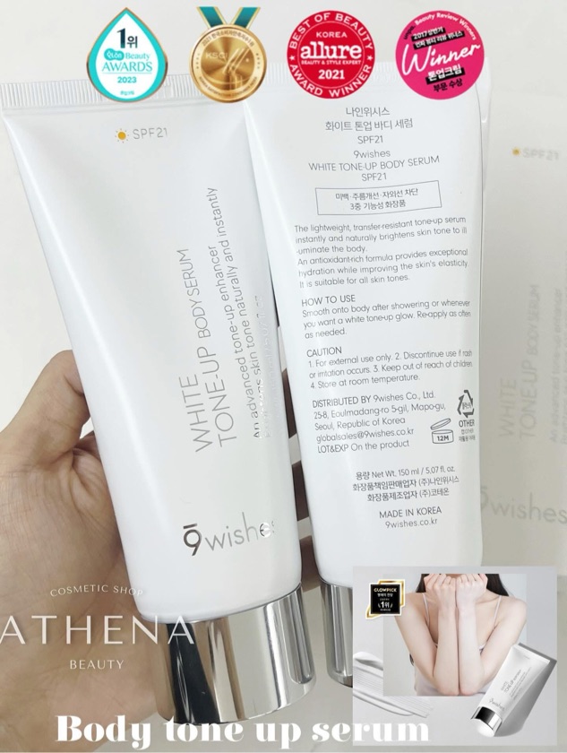 9whishes white tone up body serum 150ml