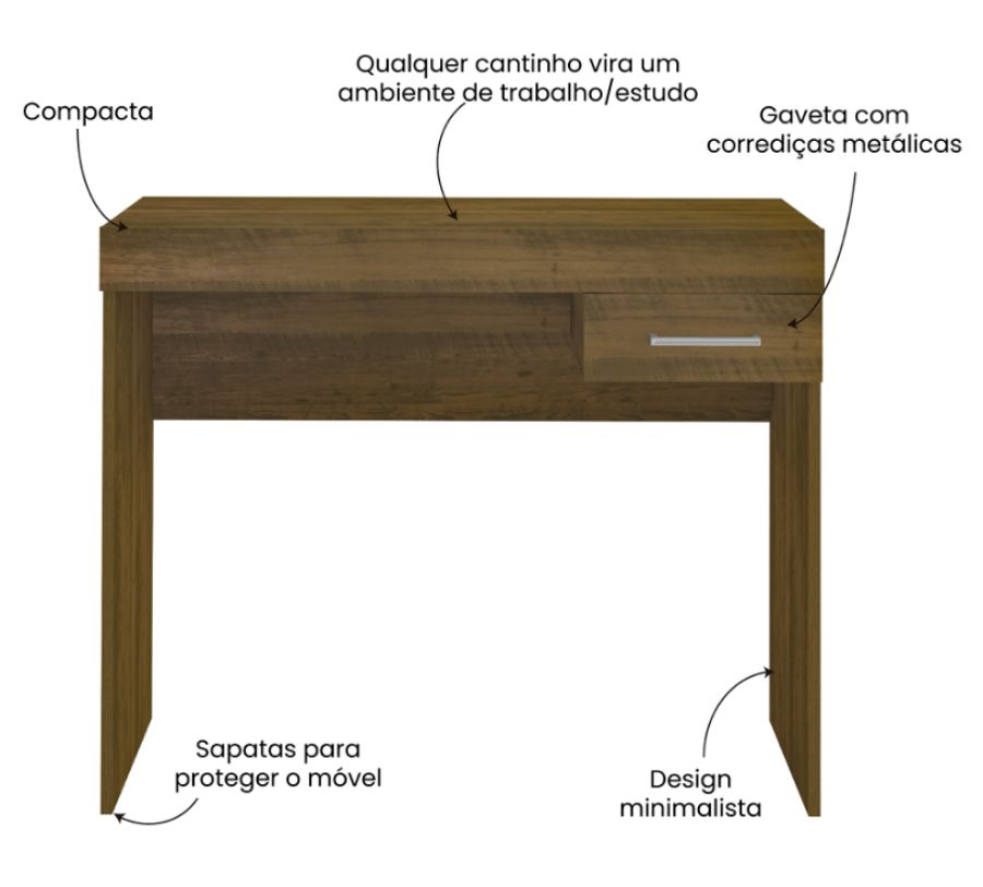 Escrivaninha Cooler com Gaveta Lateral