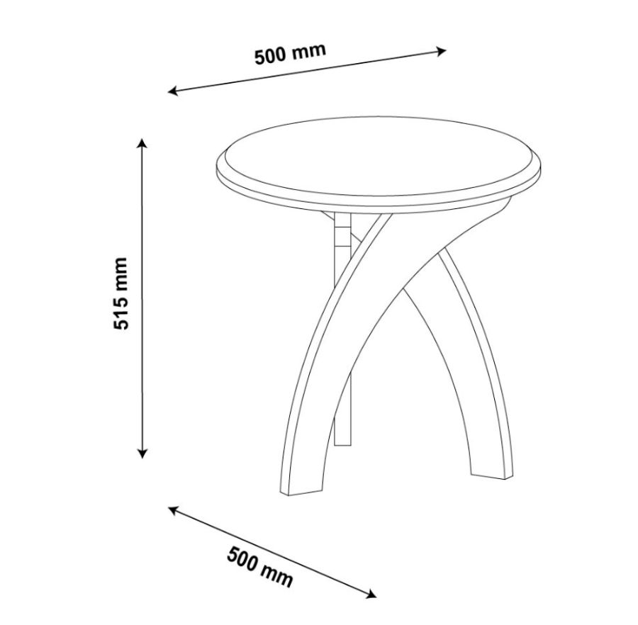 Mesa de Apoio com Detalhes Curvos Jade
