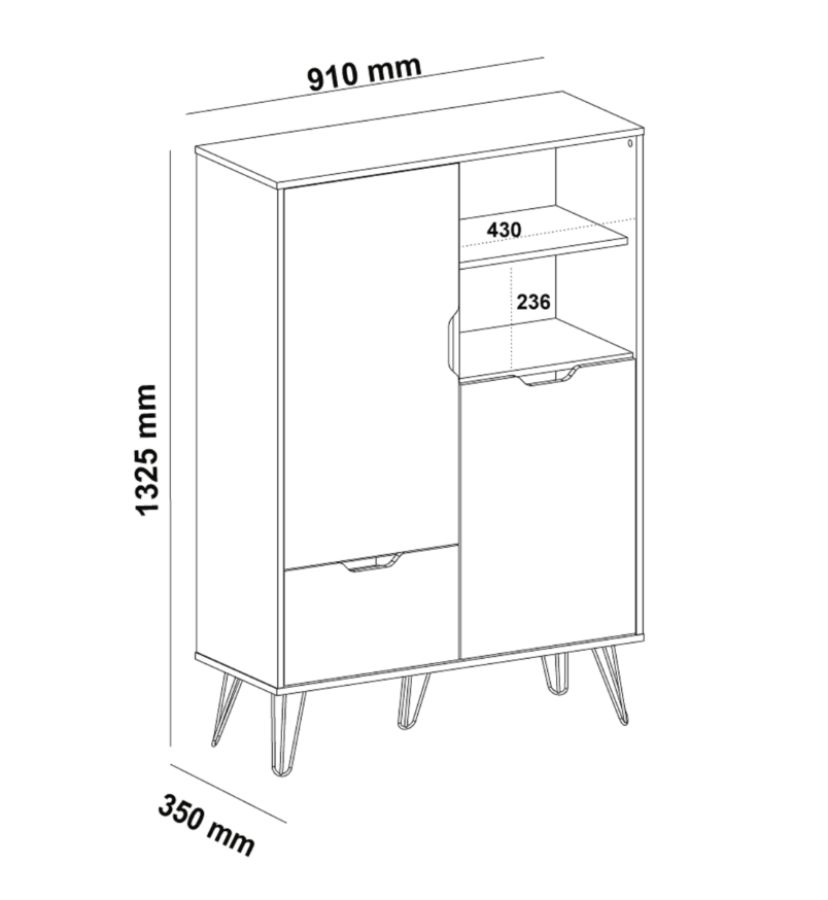 Bar com 2 Portas e 1 Gaveta Estolcomo