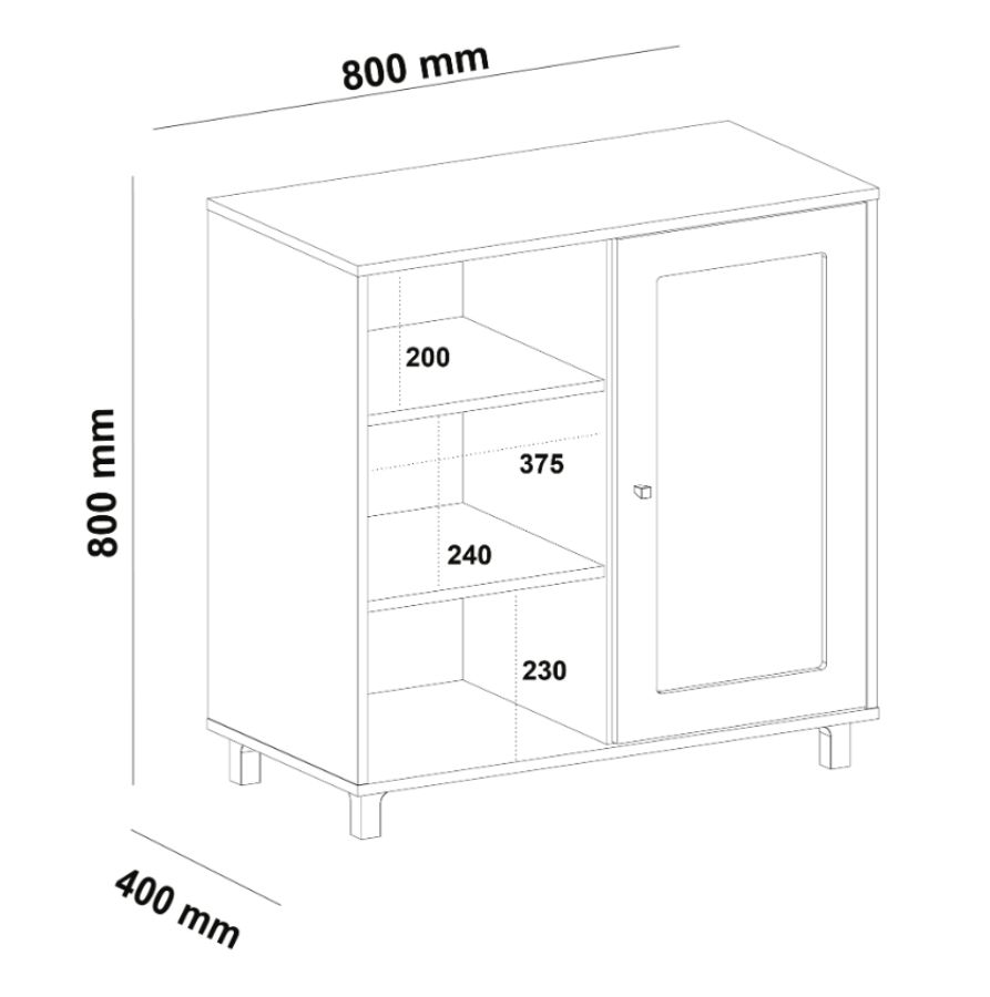 Buffet com Porta Reversível Charlotte