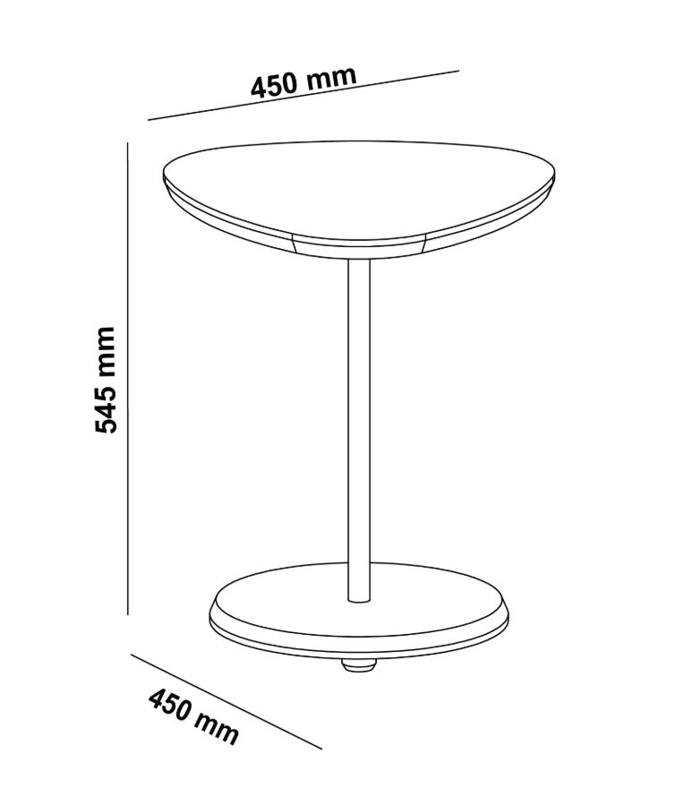 Mesa de Apoio Bel com Pé de Metal Dourado