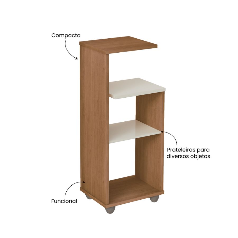 Mesa de Apoio com Prateleiras Bis
