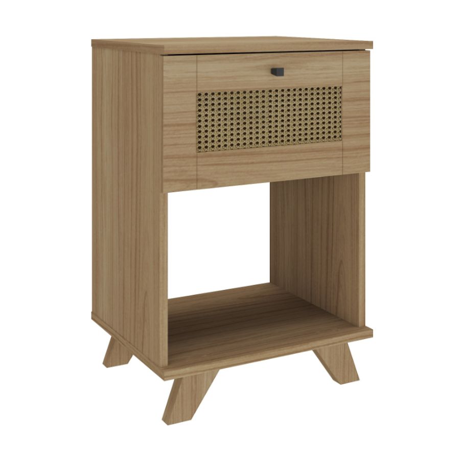 Mesa de Apoio com Pintura de Palha Trama