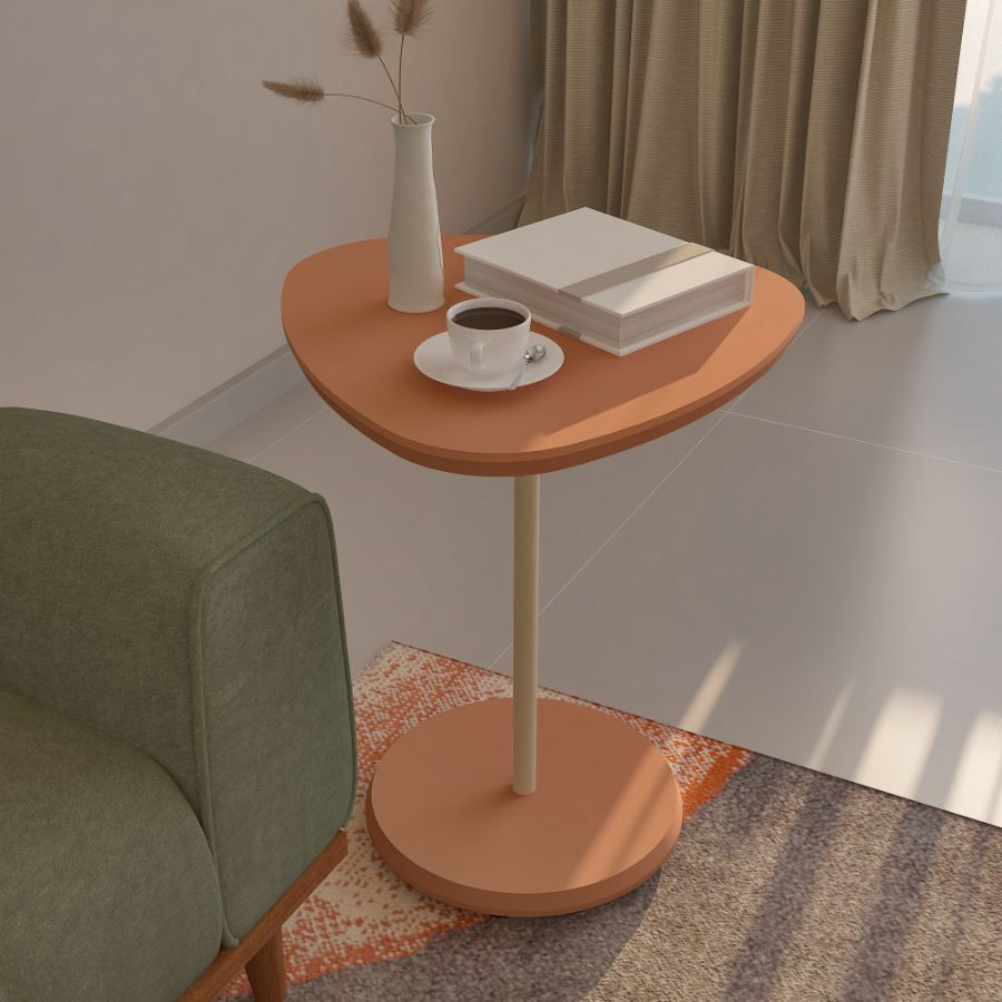 Mesa de Apoio Bel Alta com Pé de Metal Dourado