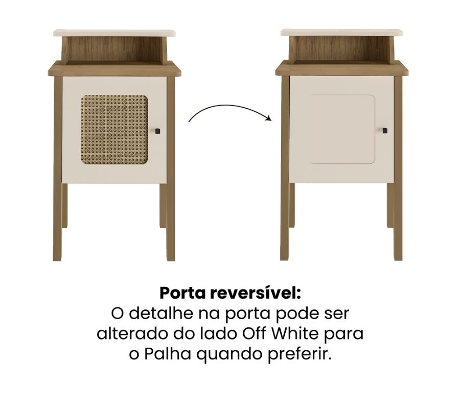 Mesa de Apoio com Porta Reversível Charlotte