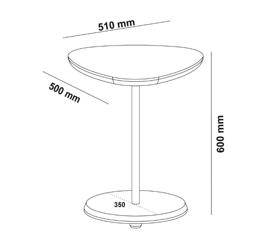 Mesa de Apoio Bel Alta com Pé de Metal Dourado