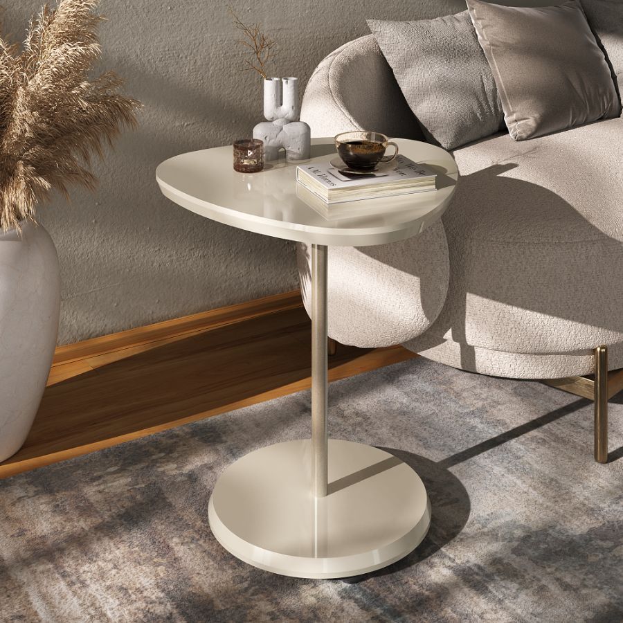 Mesa de Apoio Bel com Pé de Metal Dourado