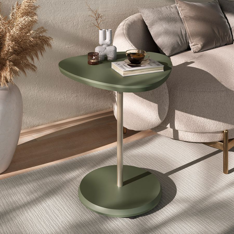 Mesa de Apoio Bel com Pé de Metal Dourado