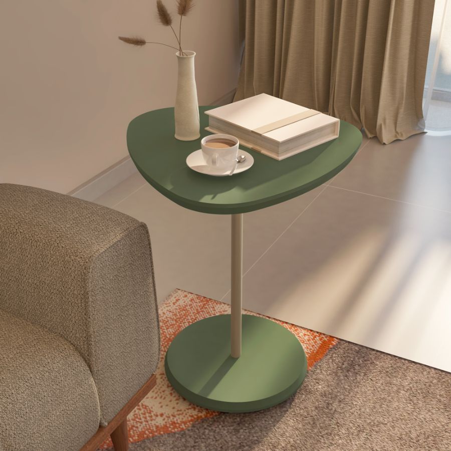 Mesa de Apoio Bel Alta com Pé de Metal Dourado