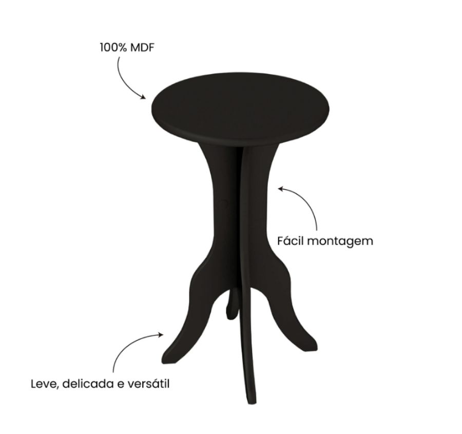 Mesa de Apoio com Pés Curvos Kin