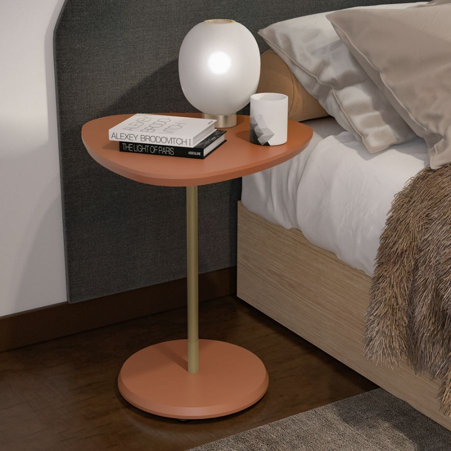 Mesa de Apoio Bel com Pé de Metal Dourado