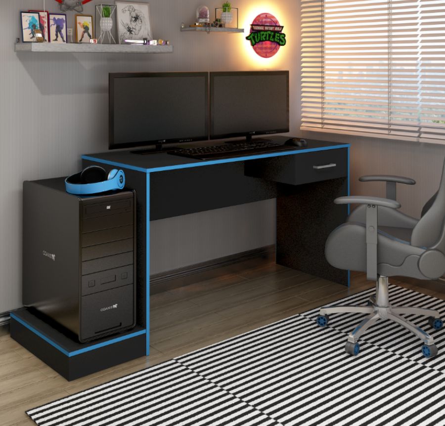 Escrivaninha com Borda Colorida Gamer