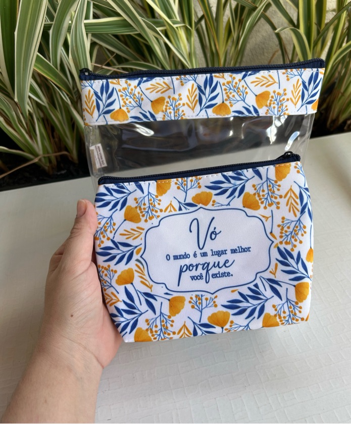 PRONTA ENTREGA - Kit floral azul com amarelo