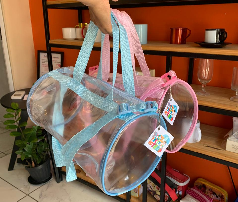 Bolsa cilindrica cristal
