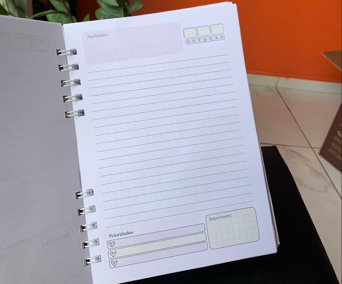 Agenda permanente simples com 90fls