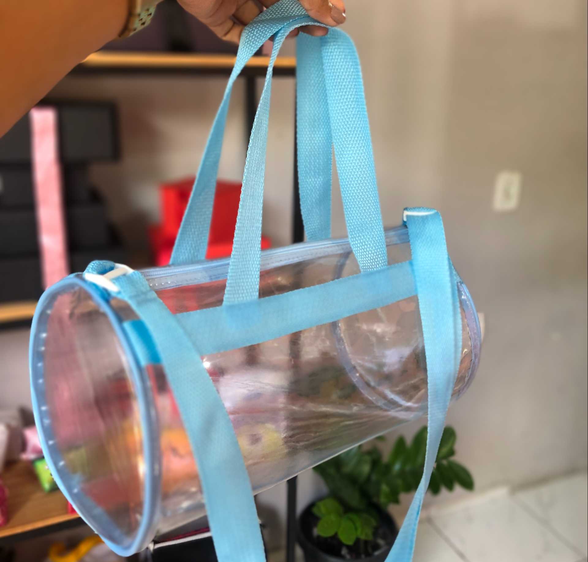 Bolsa cilindrica cristal