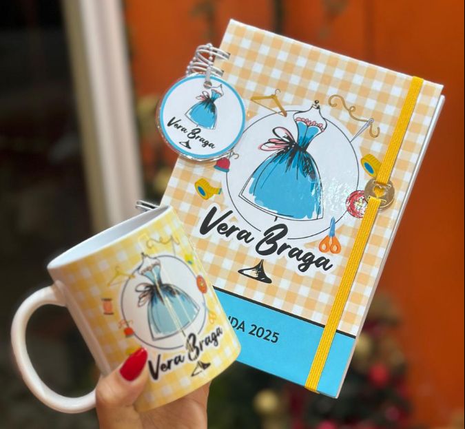 Agenda permanente com caneca