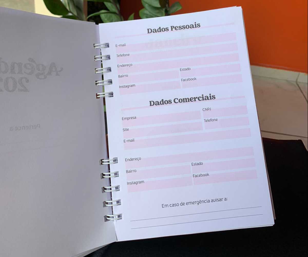 Agenda permanente simples com 90fls