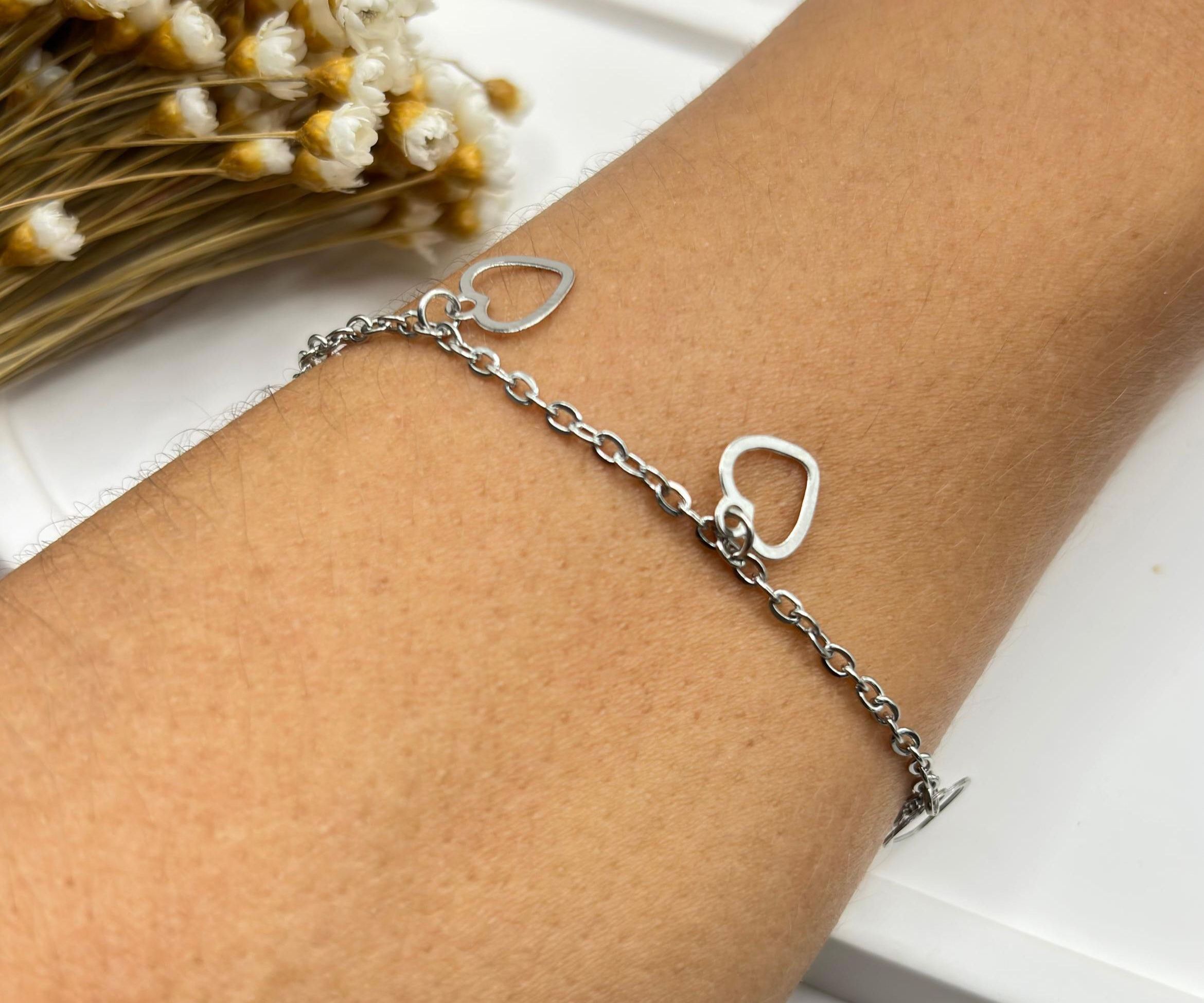Pulseira de coração Vazado