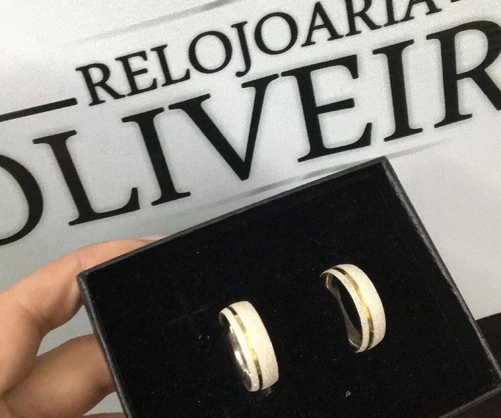 6MM Aliança de prata com friso.6mm