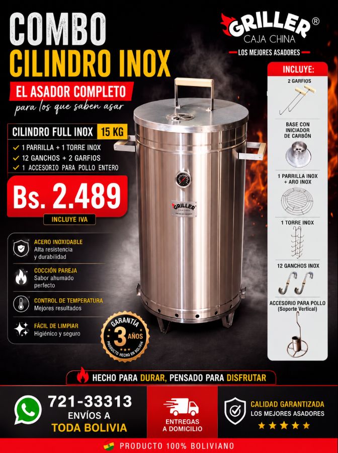 Ahumador Inox 15kg Full